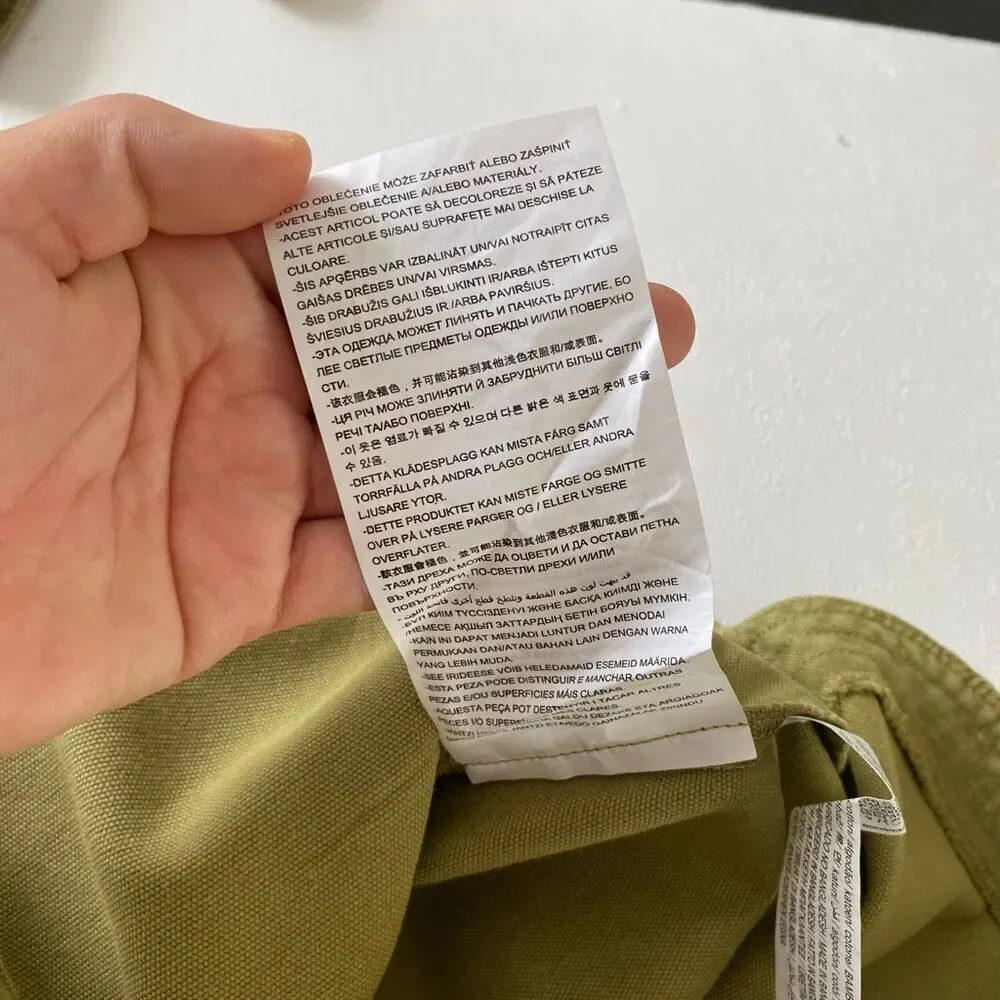 Zara Girls Olive Utility Shirt Dress Size 10 Khaki Button Front